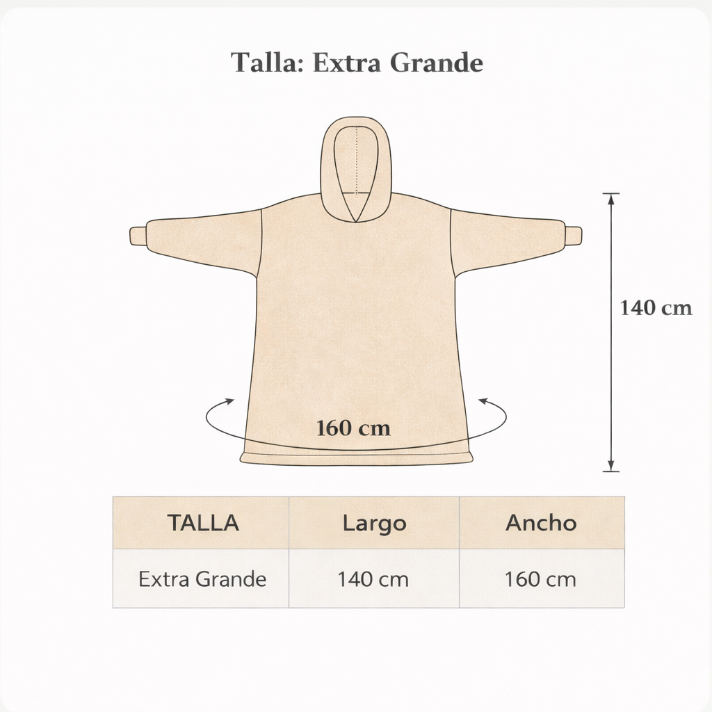 Manta con mangas y capucha de felpa