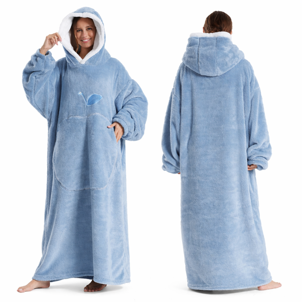 Manta con mangas y capucha de felpa