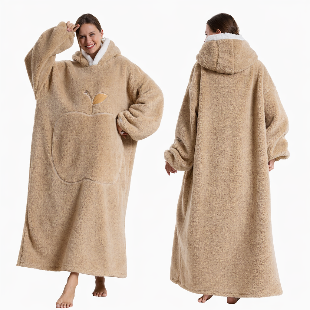 Manta con mangas y capucha de felpa