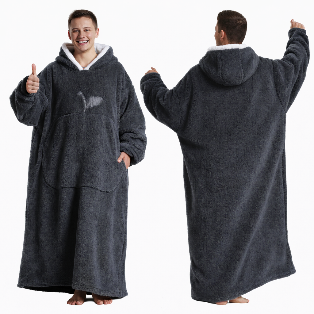 Manta con mangas y capucha de felpa